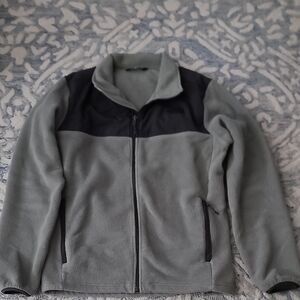 The North Face Men's Gray and Black Fleece Jacket